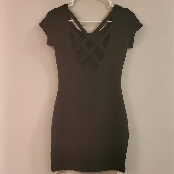 H&M DIVIDED Black Mini Dress w/ Strappy Back - Sexy AND EXTREMELY WELL MADE!!! - Picture 2 of 9